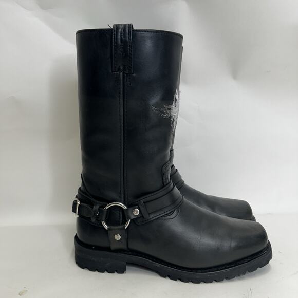 Vintage Harley-Davidson Motorcycle Flame Logo Boots “Black” main image 6